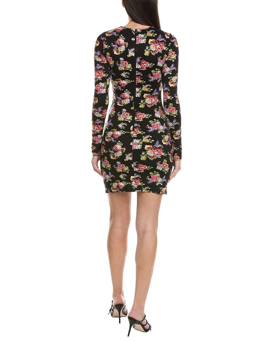 Alice + Olivia Black Delora Fitted Crewneck Mini Dress