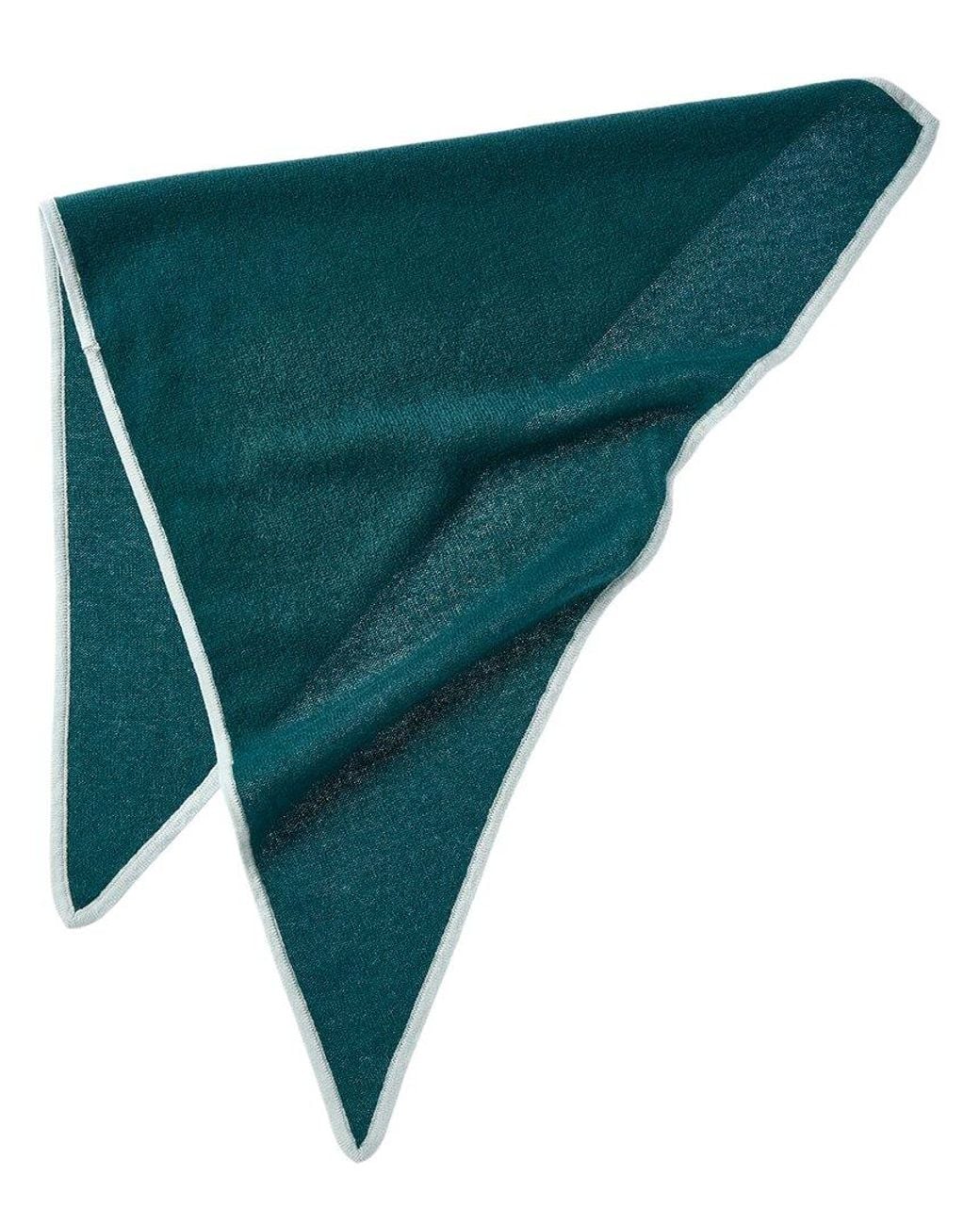 Phenix Green Knit Triangle Cashmere Scarf