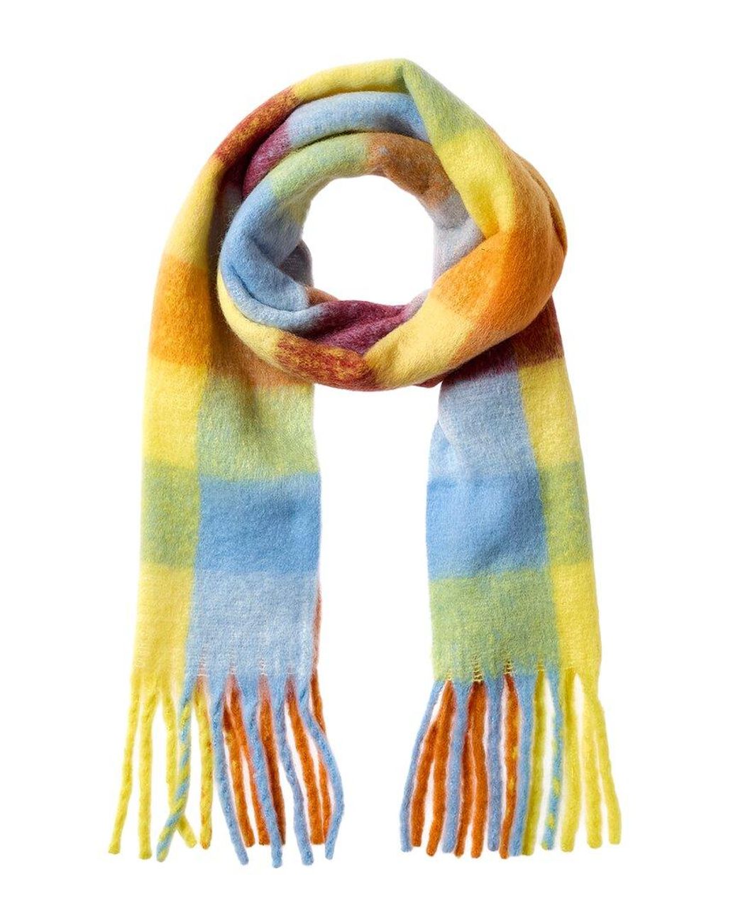 La Fiorentina Blue Plush Fringe Scarf