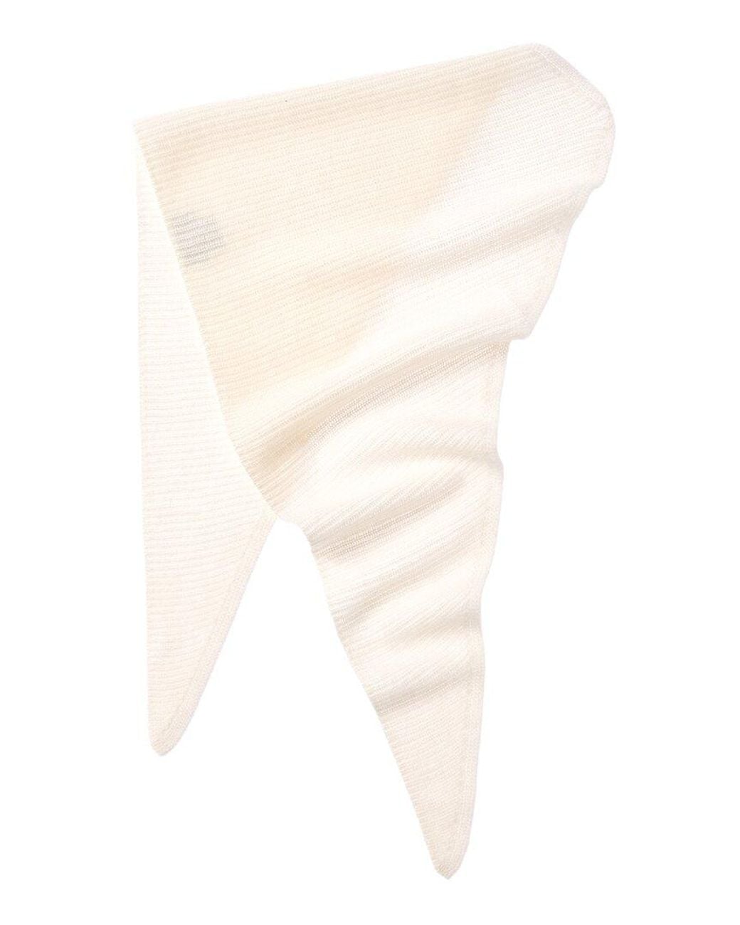Phenix White Rib Knit Cashmere Neckerchief