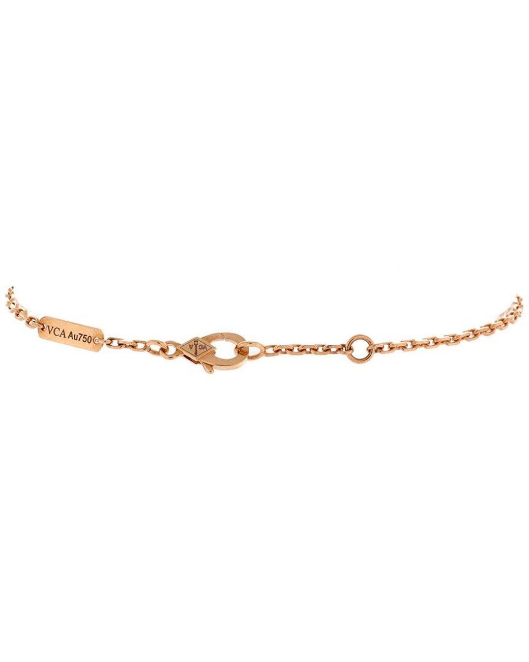 Van Cleef & Arpels White 18k Rose Gold Lucky Spring Plum Blossom Bracelet (authentic Pre-loved)
