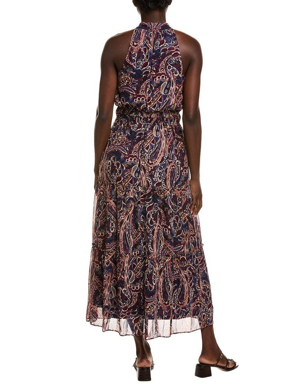 Julia Jordan Purple Printed Chiffon Maxi Dress