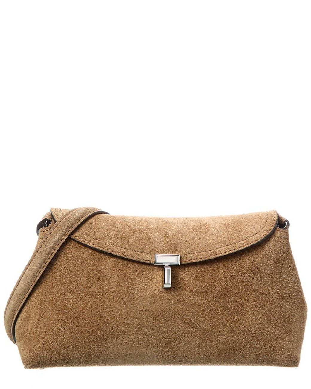 Totême Brown T-lock Suede Shoulder Bag