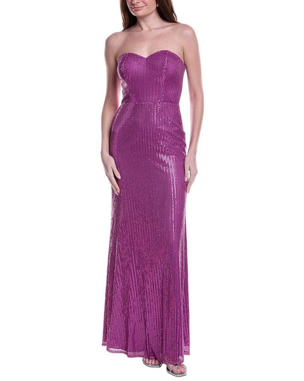 Rene Ruiz Purple Sequin Gown