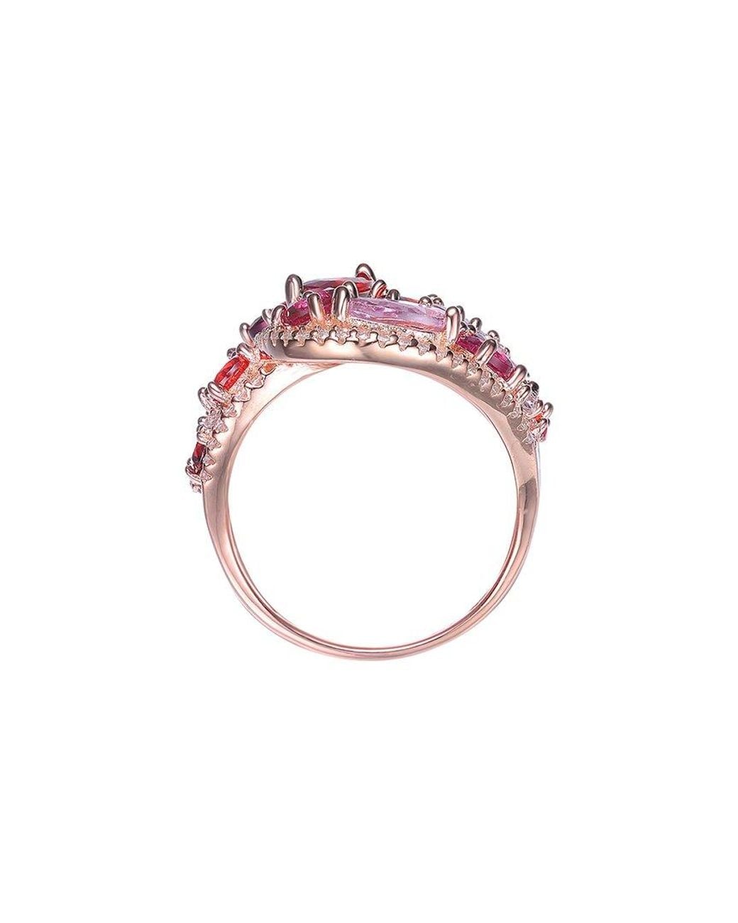 Genevive Jewelry Pink Diamond Cz Statement Ring