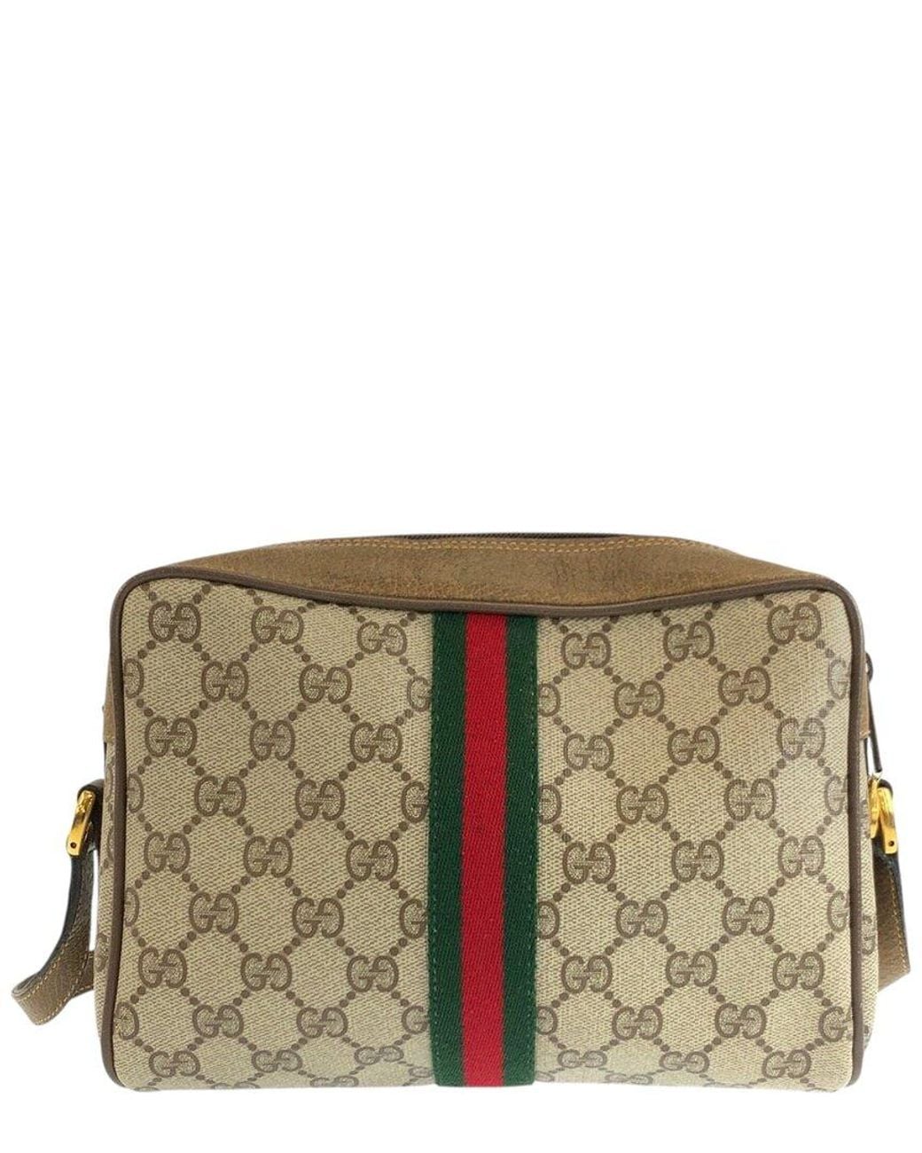 Gucci Green Coated/Waterproof Canvas Sherry Line Shoulder Bag (Authentic Pre- Loved)