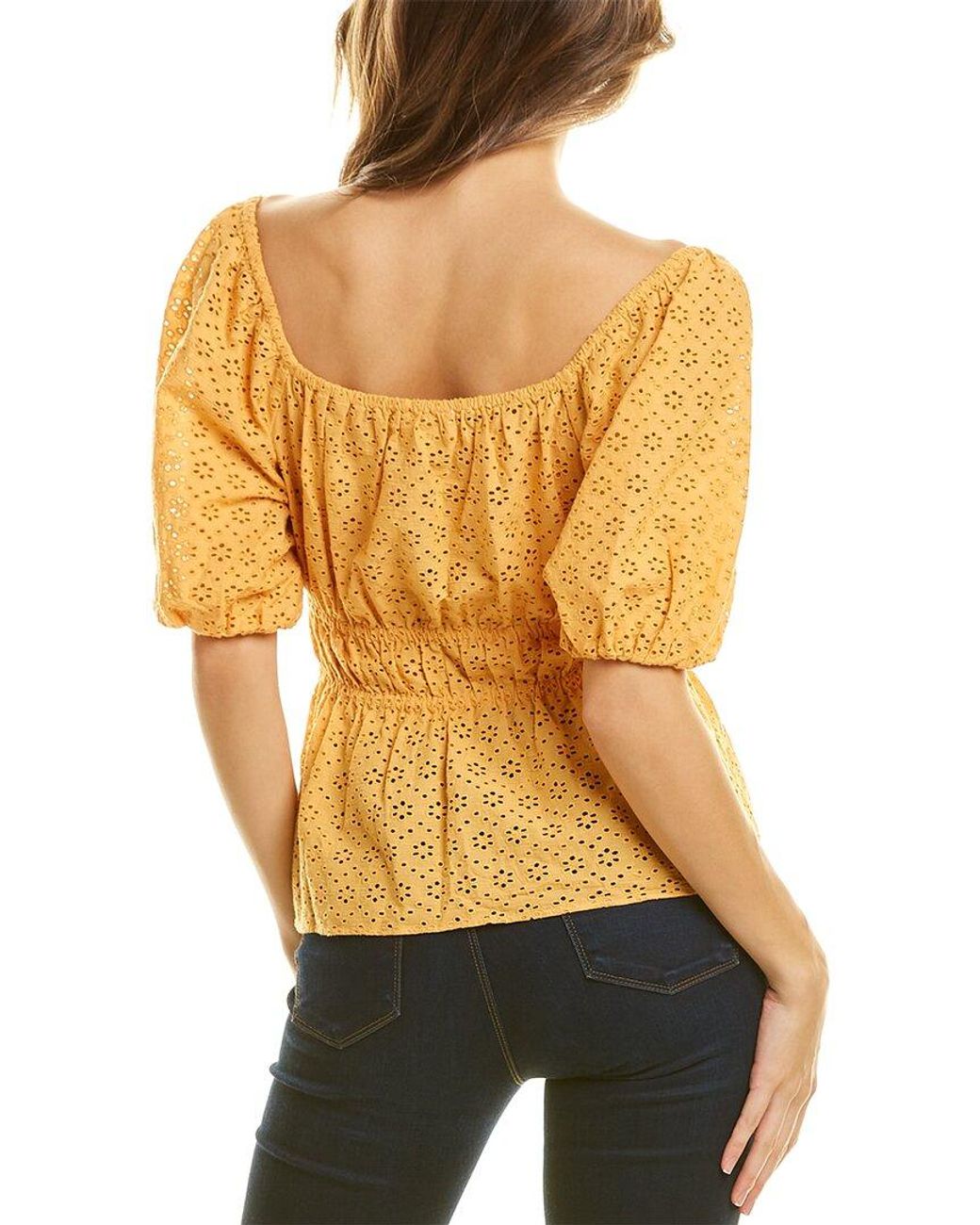 CELINA MOON Multicolor Puff Sleeve Blouse