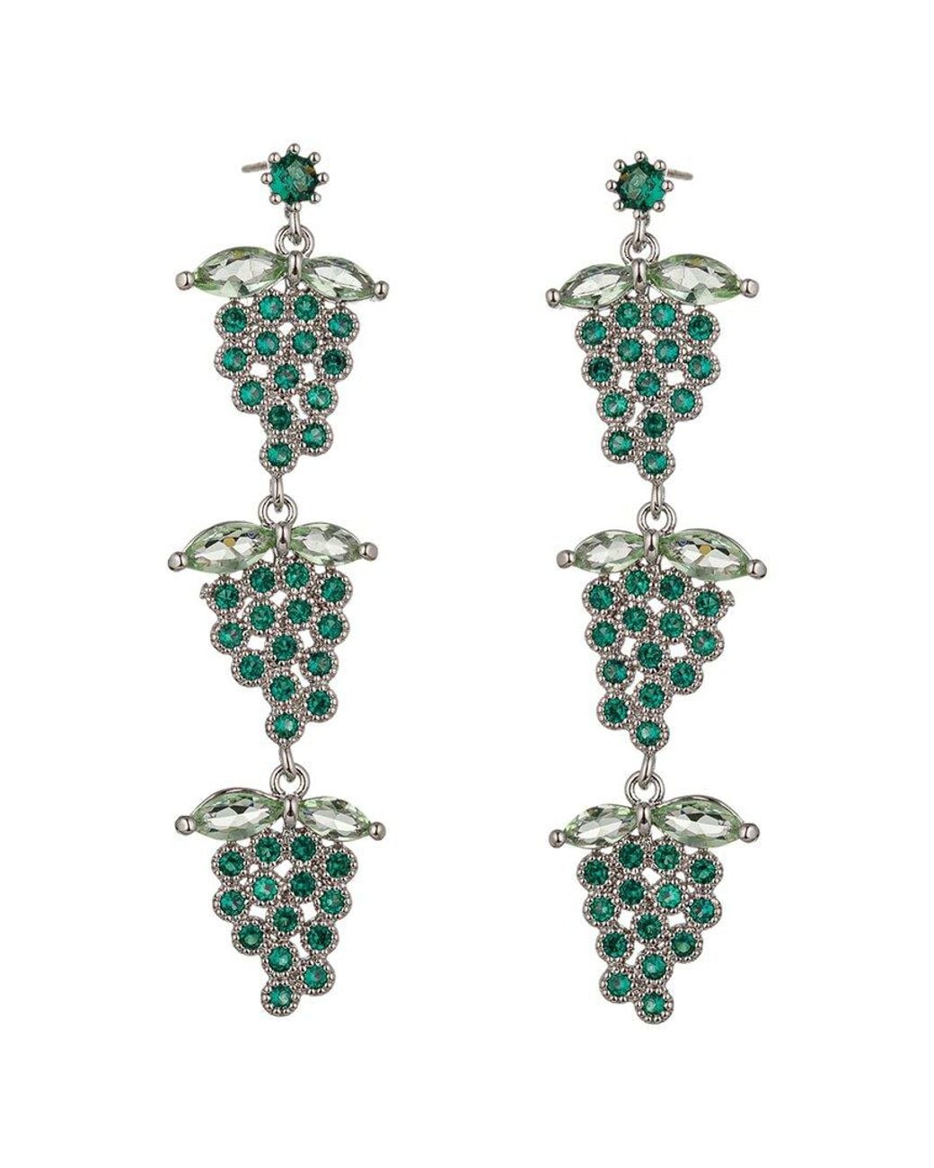 Eye Candy LA Green Cz Grape Drop Earrings