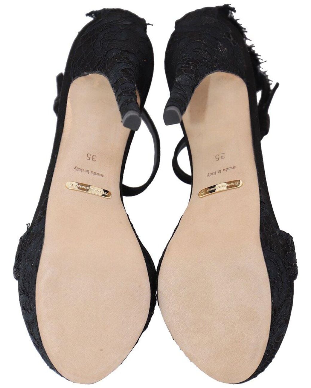 Burberry Black Suede Polesden 120 Platform Sandals With Lace (Authentic Pre- Loved)
