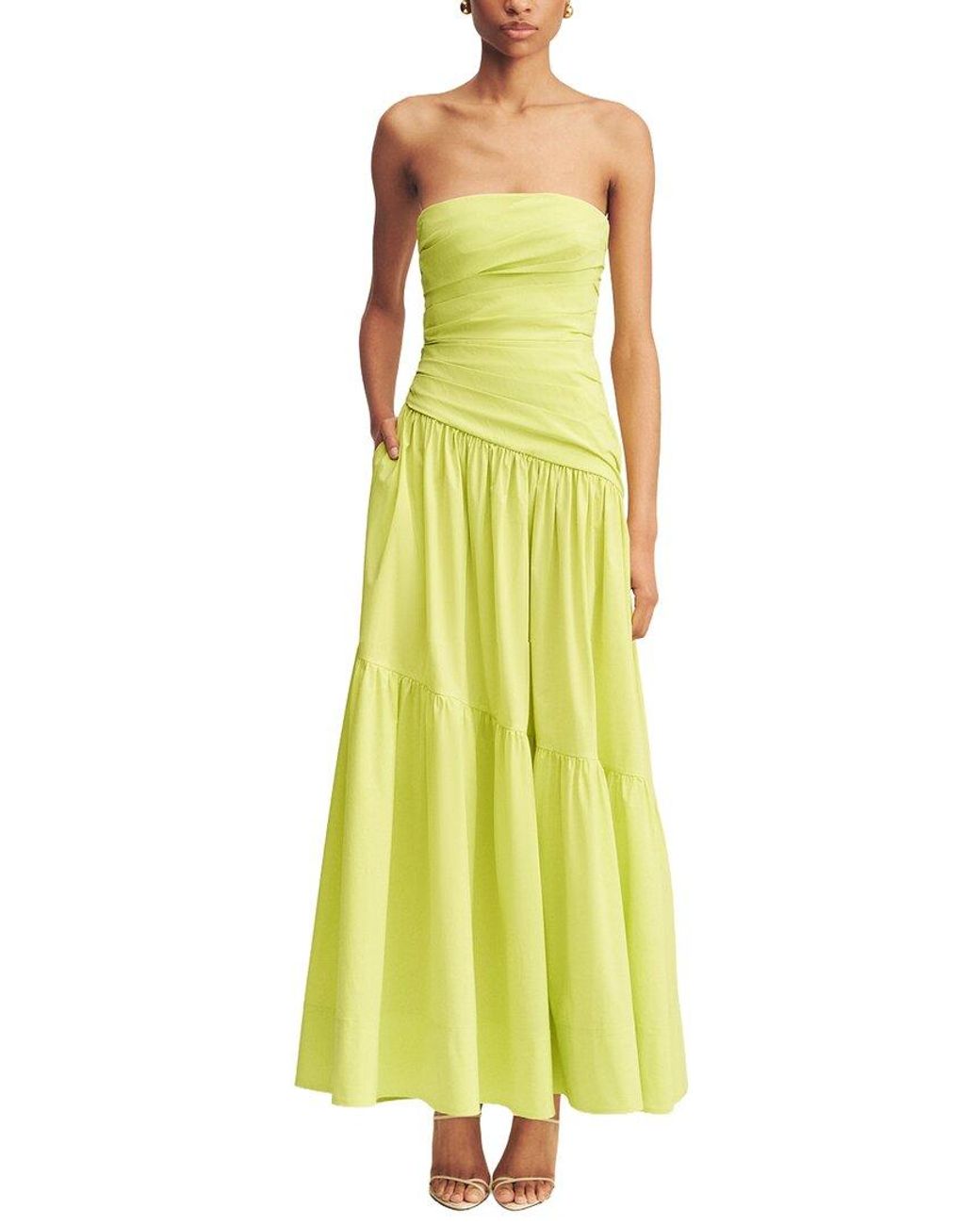 Shona Joy Yellow Campbell Strapless Tiered Maxi Dress