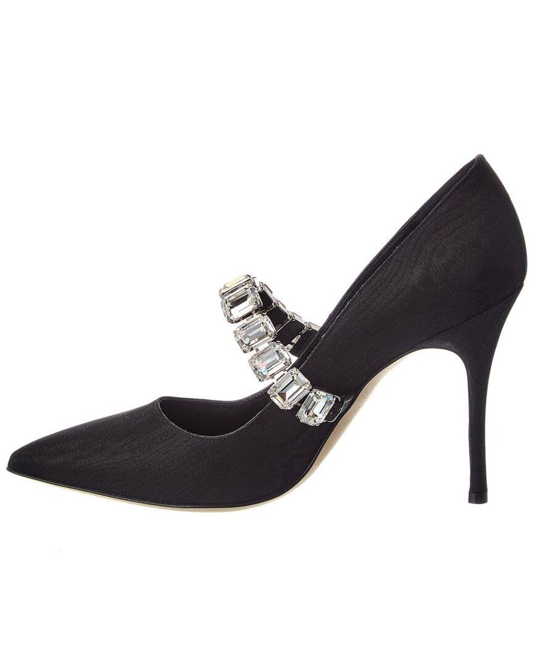 Manolo Blahnik Black Humiba 105 Moire Pump