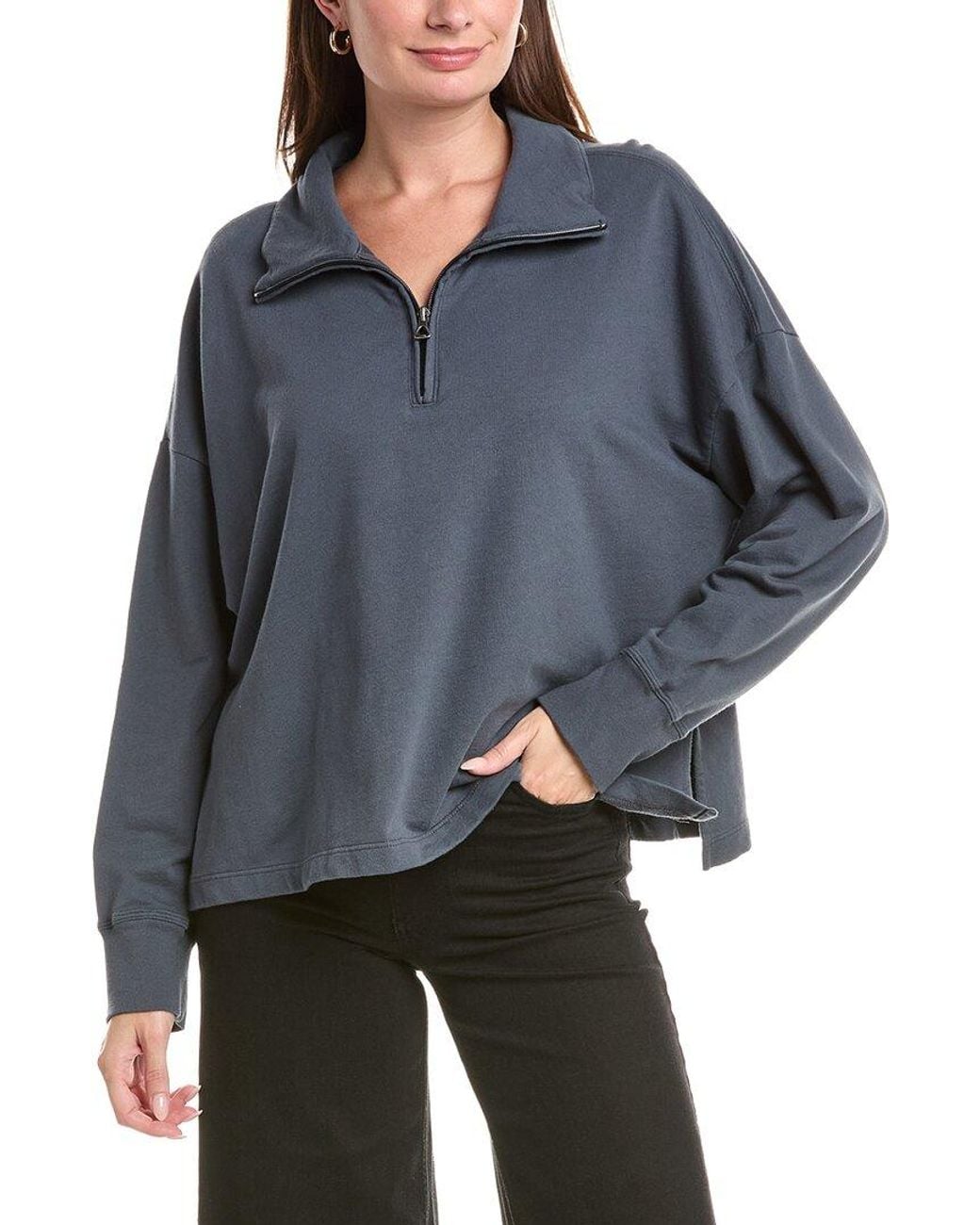 James Perse Gray 1/2-Zip Pullover