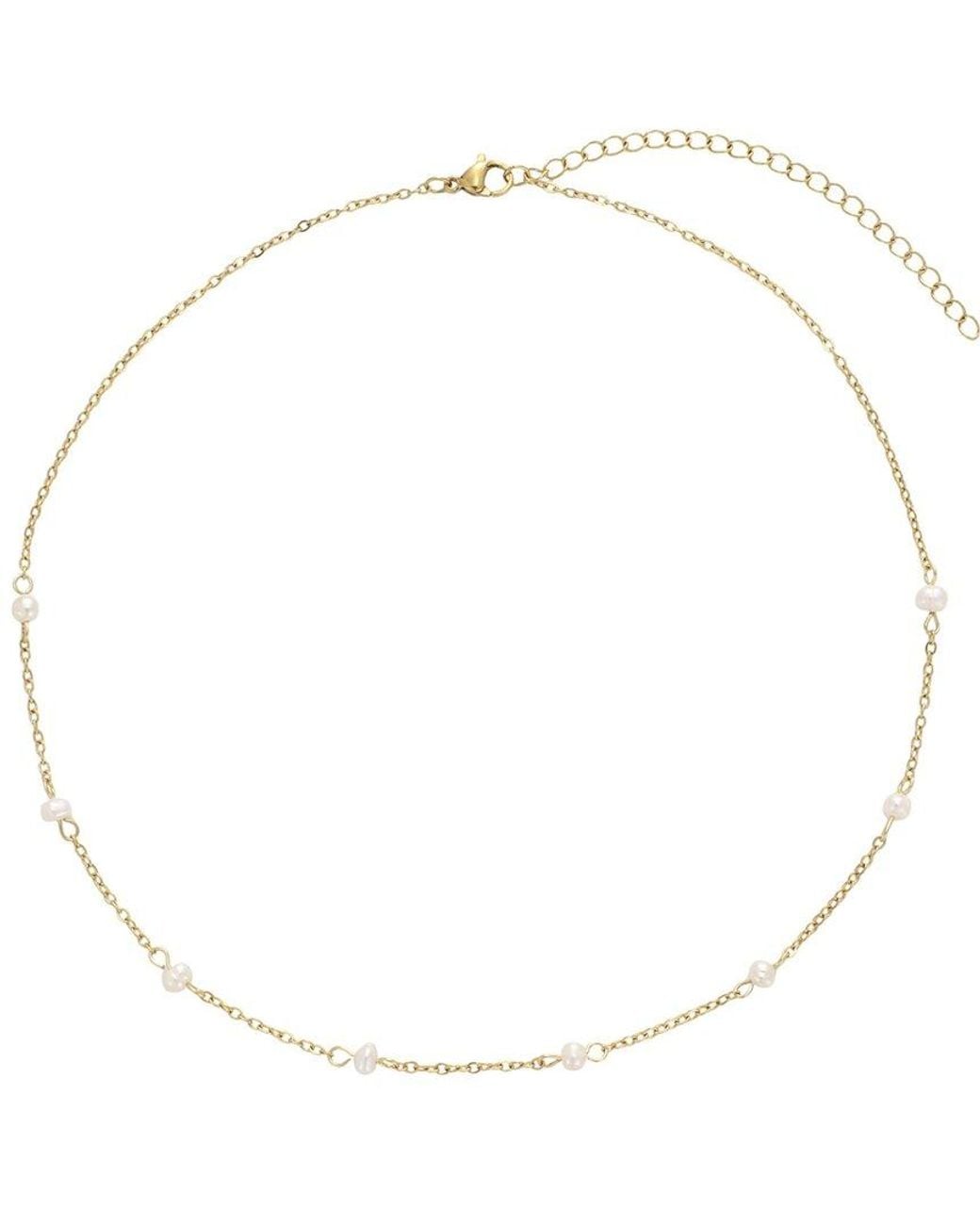 Adornia Natural 18K Plated Stainless Steel 4-4.6Mm Pearl Necklace