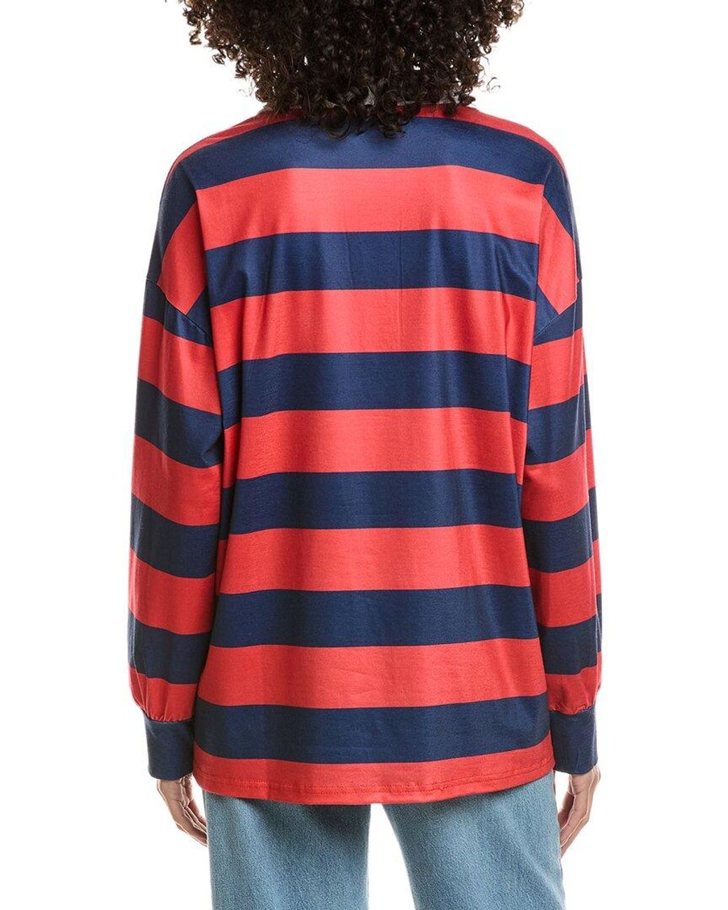 Madison Miles Red Stripe Polo Shirt