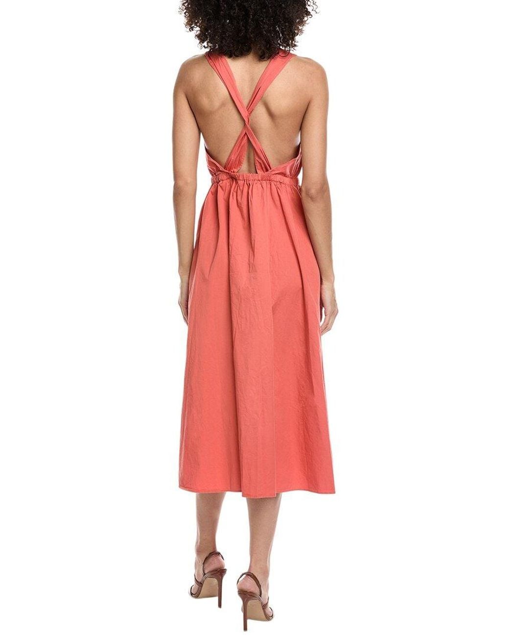 Ba&sh Red Robe Tali Midi Dress