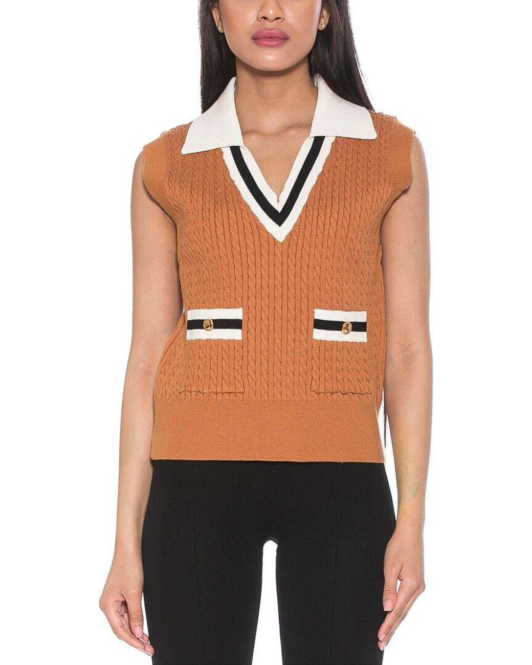 Alexia Admor Black Michelle Vest Top