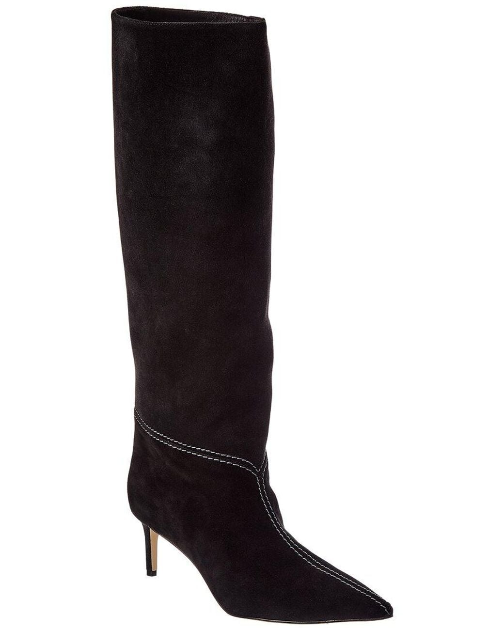 Alexandre Birman Black Malva 60 Suede Knee-High Boot