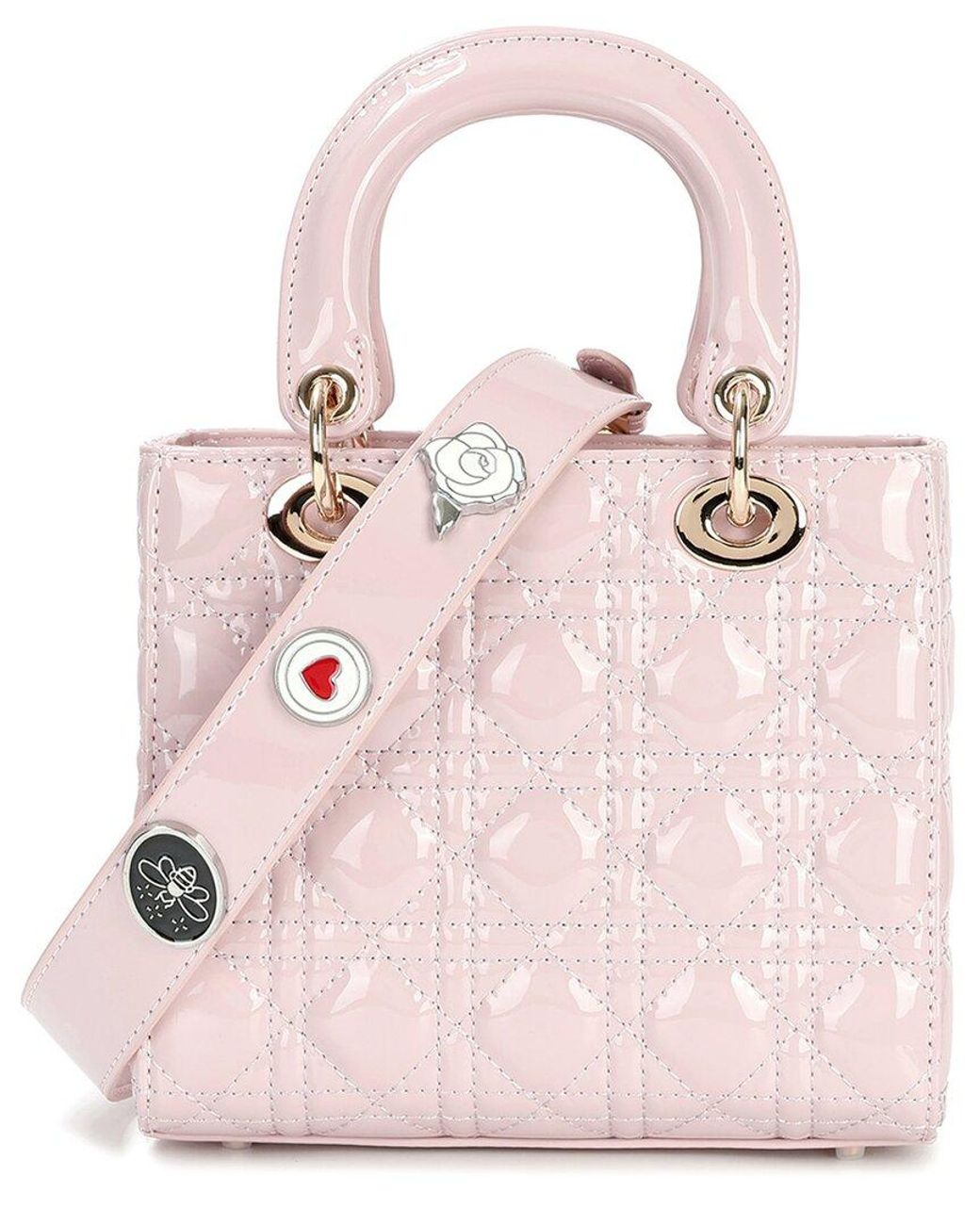Tiffany & Fred Paris Pink Mini Patent Quilted Tote