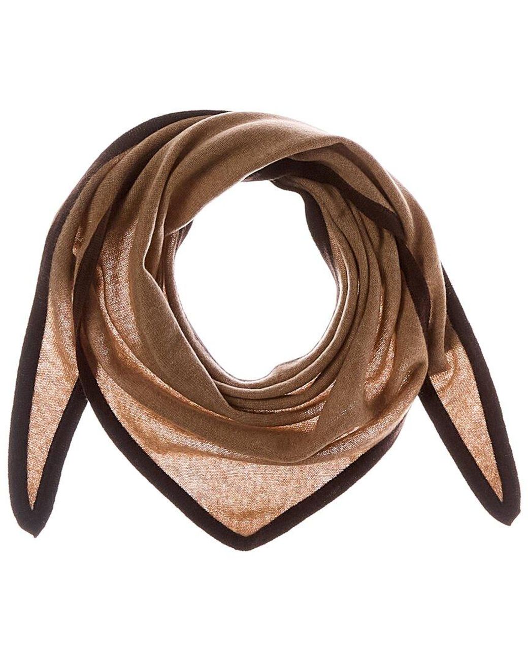 Forte Brown Cashmere Triangle Cashmere Scarf