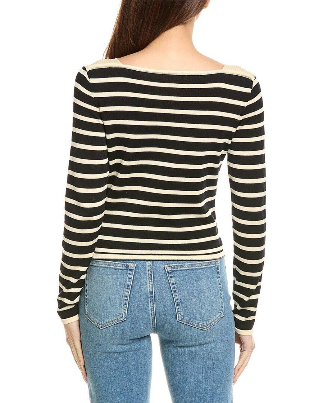 FRAME Black Stripe Sweater