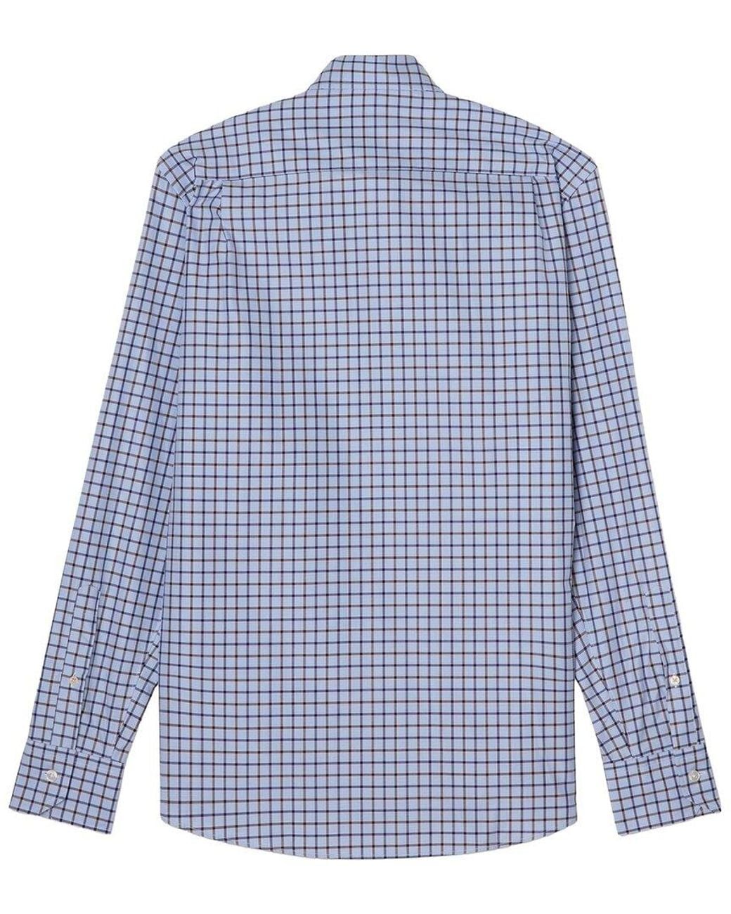 Robert Talbott Blue Reynolds Twill Check Dress Shirt for men