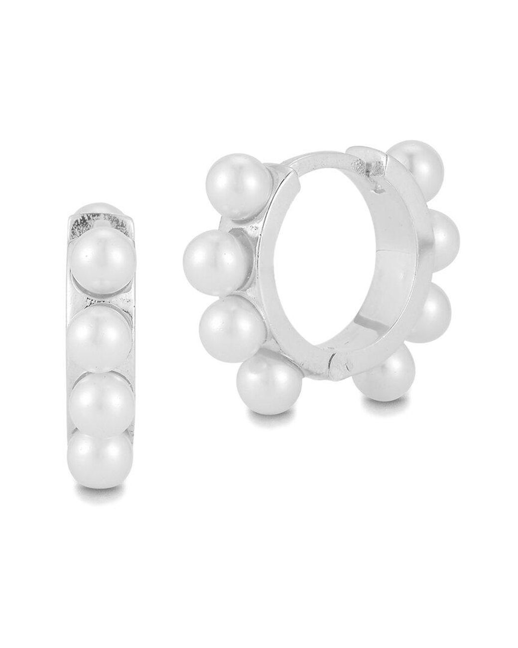 Sphera Milano White 4Mm Pearl Huggie Earrings