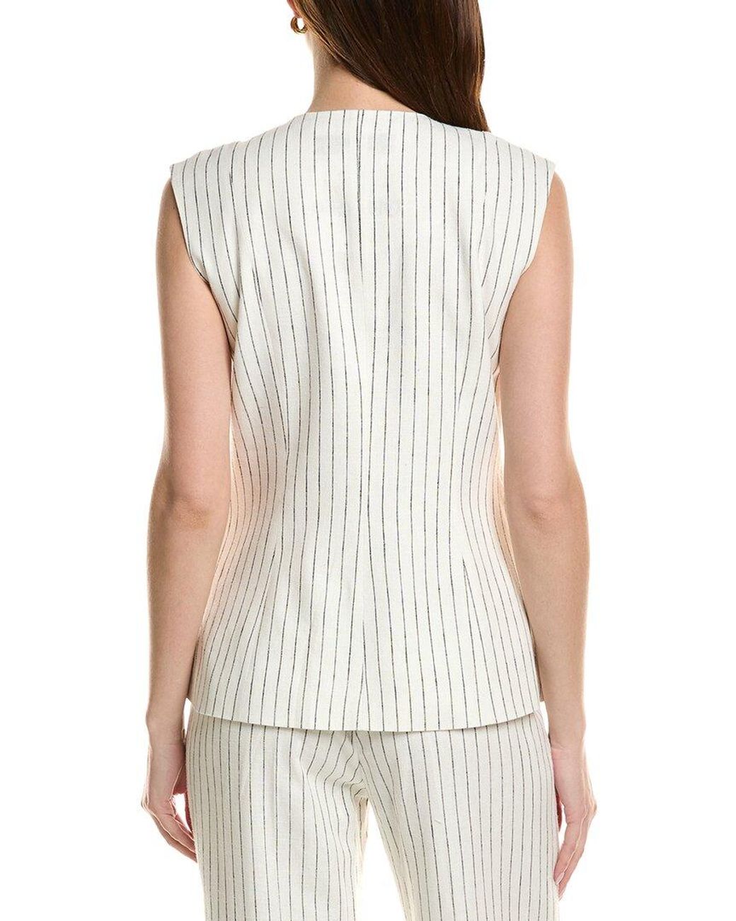 tyler boe White Kate Linen-Blend Vest