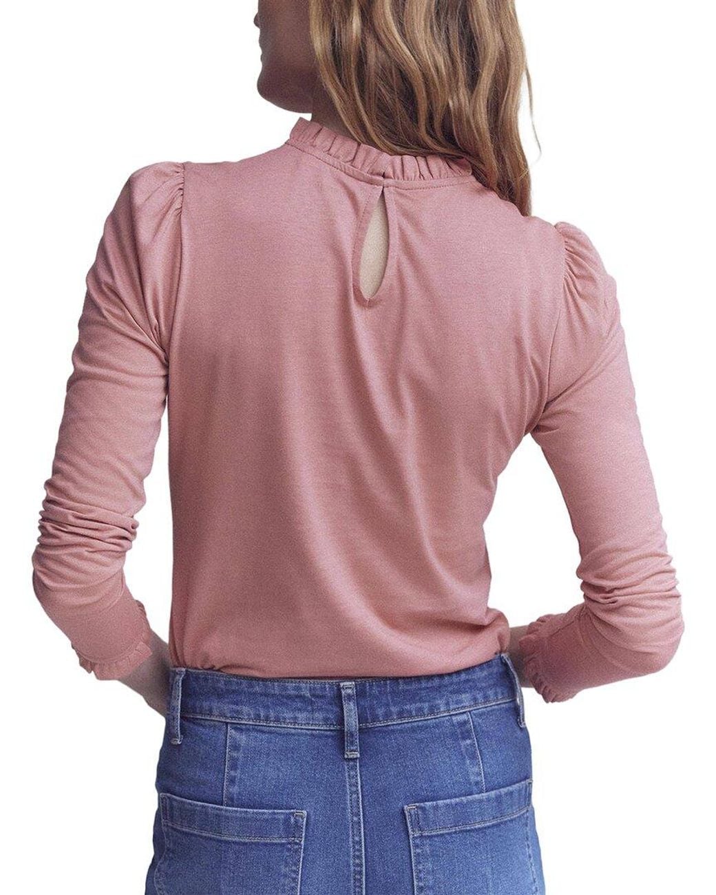 Boden Purple Supersoft Frill Detail Top