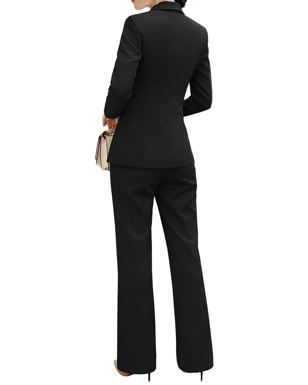Adelin May Black 2Pc Jacket & Pant Set
