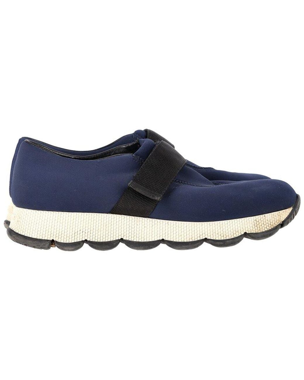 Prada Blue Nylon Slip-On Sneaker (Authentic Pre-Loved)