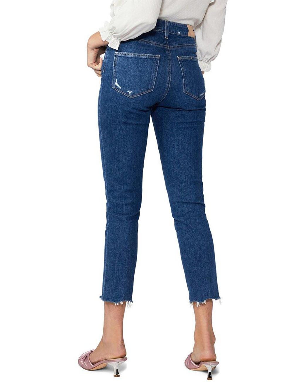 PAIGE Blue Sarah Slim Crop Jean
