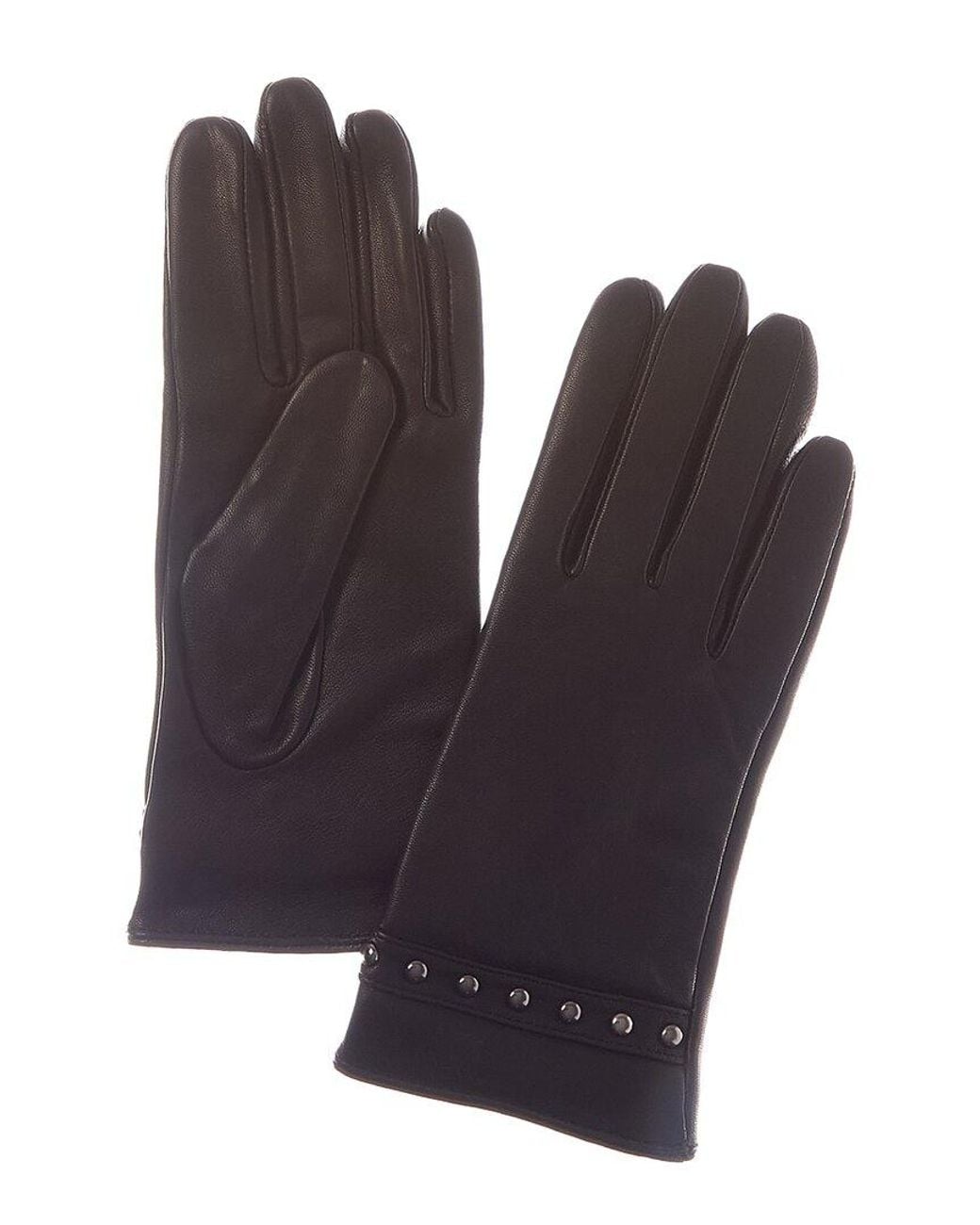 Sofiacashmere Blue Sofiacashmere Cashmere-Lined Nappa Leather Gloves