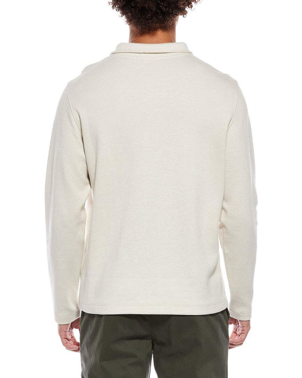 Vince White Button Mock Neck Sweater for men