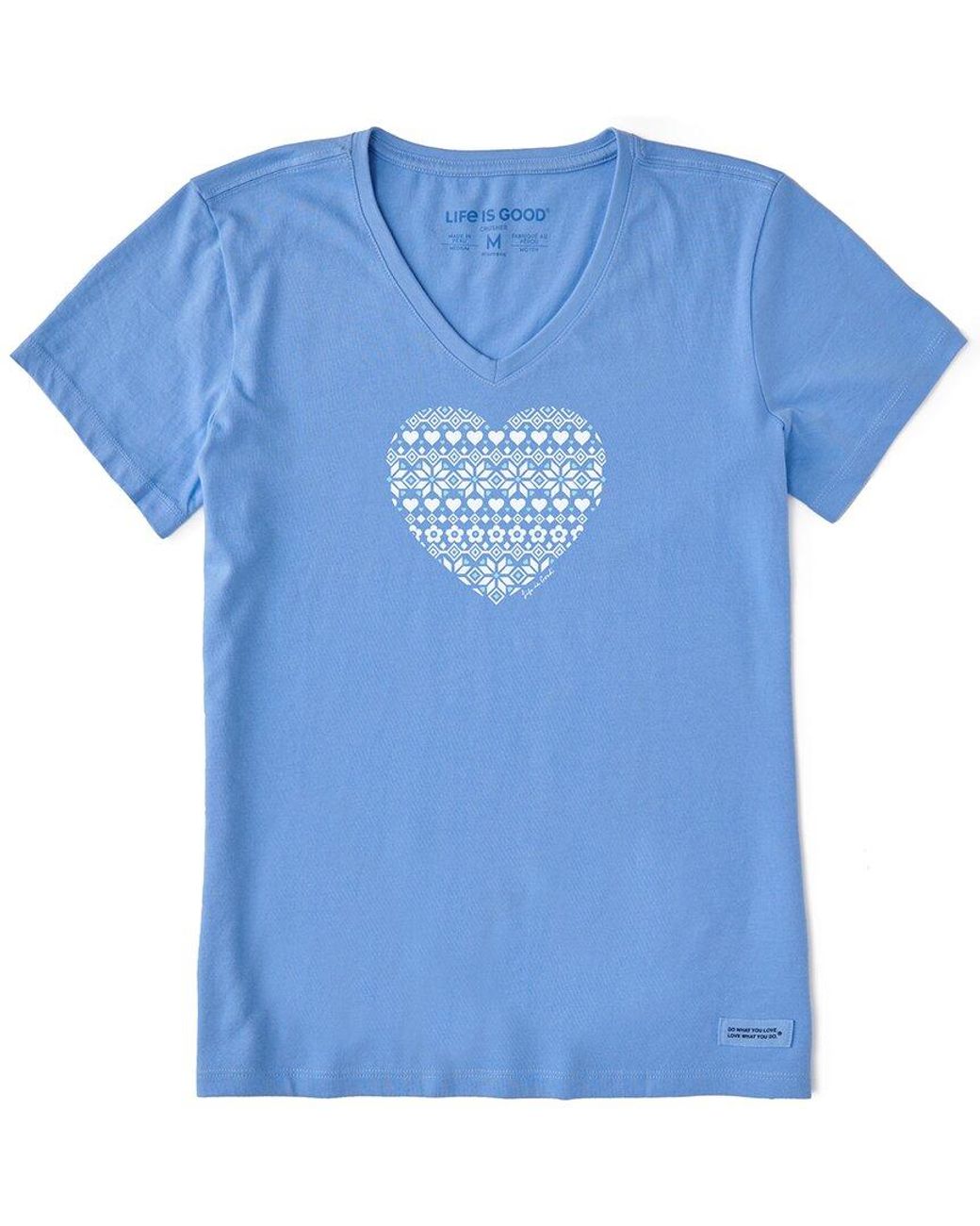 Life Is Good. Blue Crusher V-Neck T-Shirt