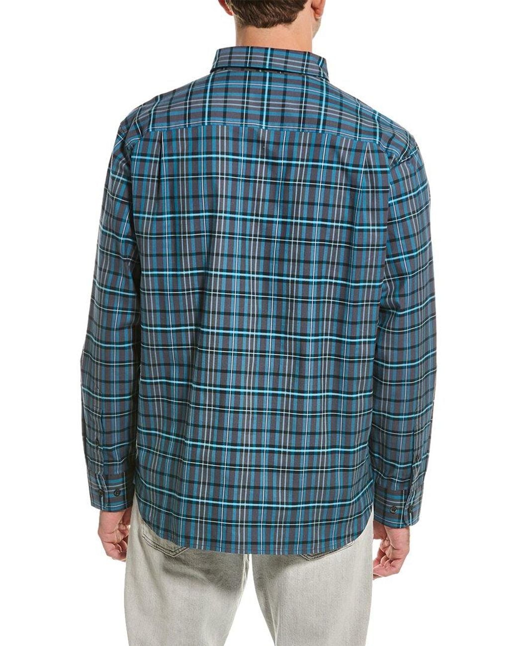 Tommy Bahama Blue Lazlo Vineyard Check Silk-Blend Shirt for men