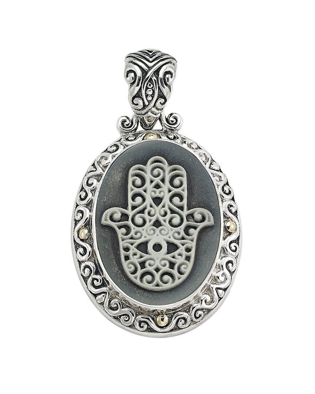 Samuel B. White 18K & Agate Hamsa Pendant