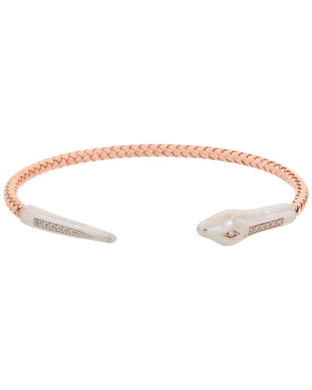Meshmerise White 18K Vermeil 0.12 Ct. Tw. Diamond Mesh Bangle
