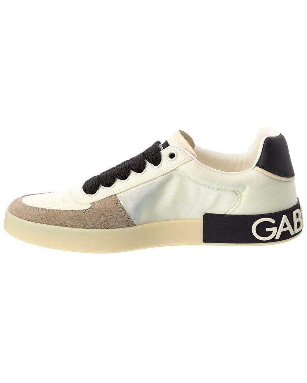 Dolce & Gabbana Black Portofino Nylon & Leather Sneaker for men