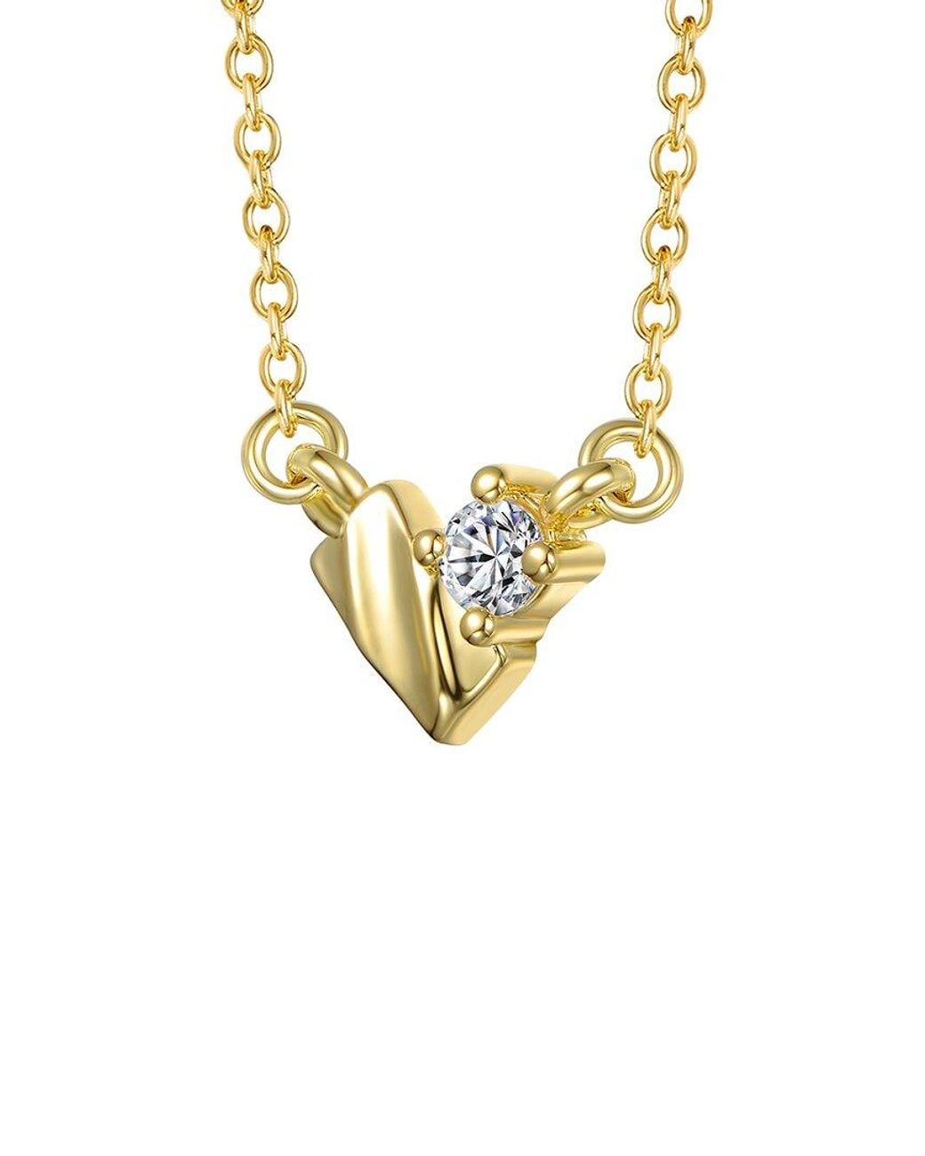 Genevive Jewelry Metallic 14K Diamond Cz Chain Necklace