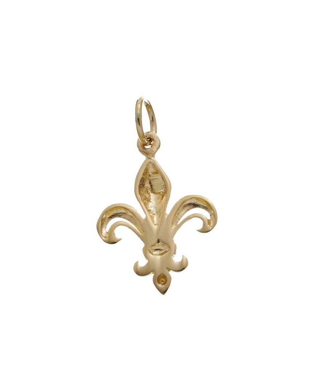 Italian Gold Metallic 14K Fleur De Lis Pendant