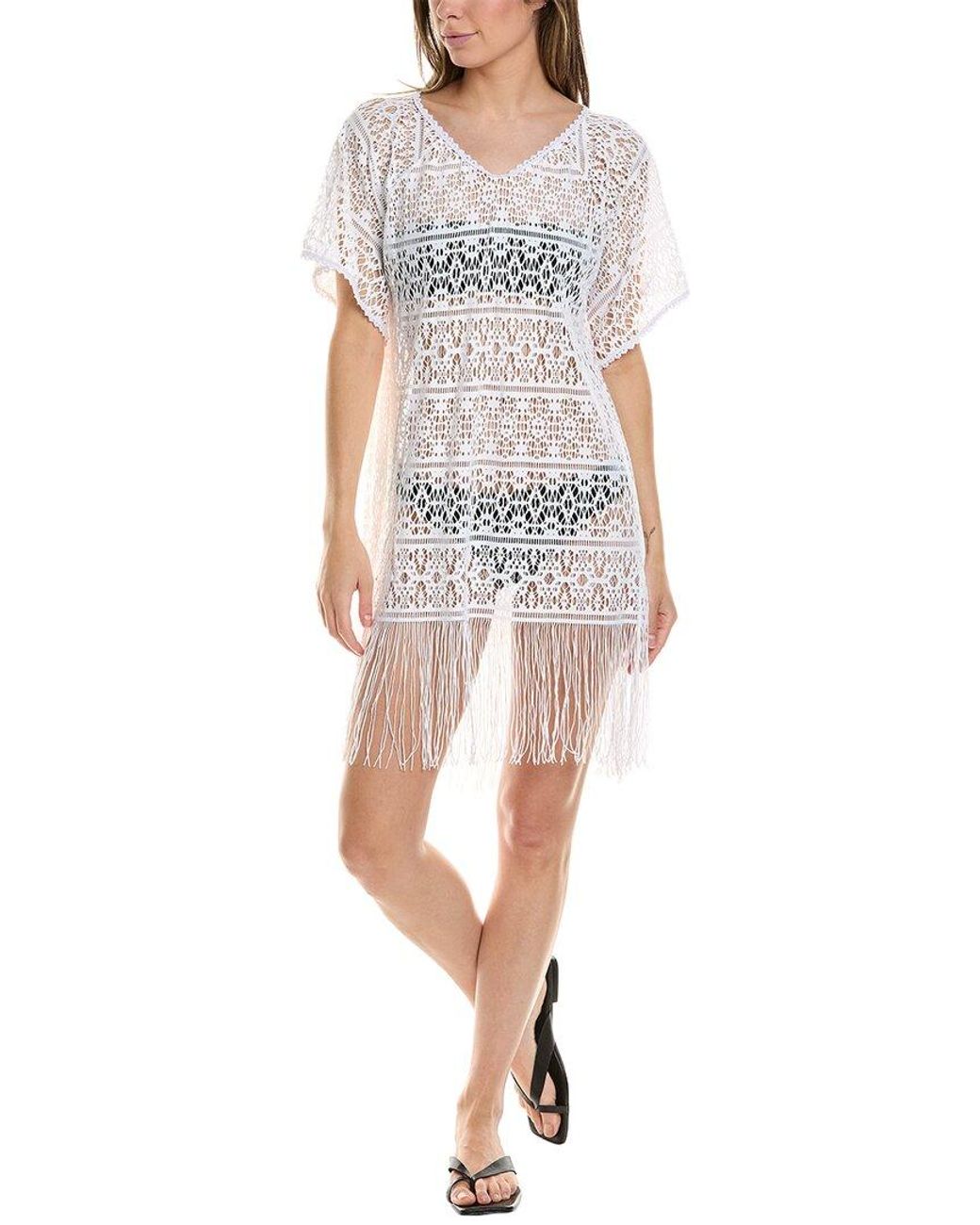 Saha White Crochet Fringe Cover-Up