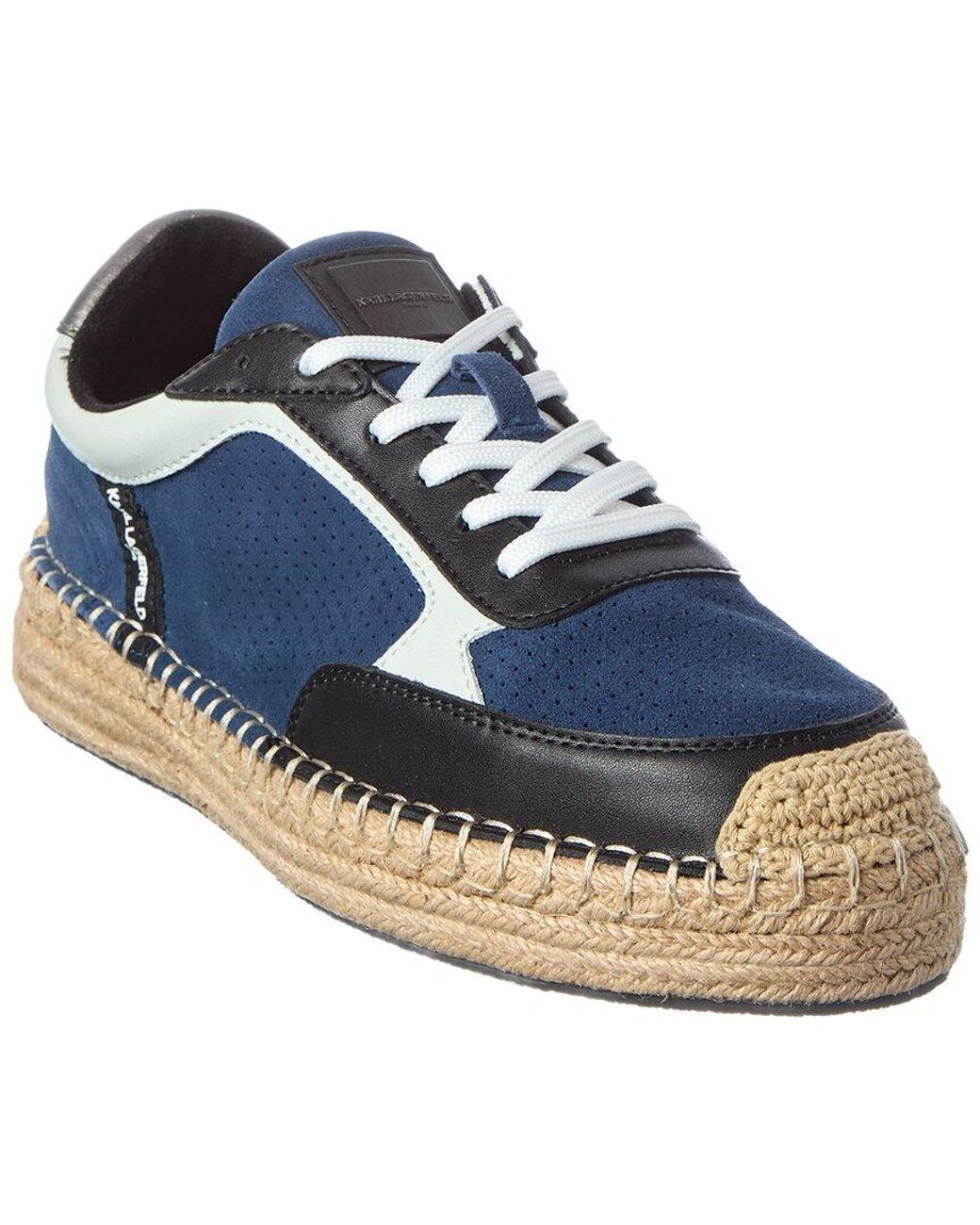 Karl Lagerfeld Blue Suede & Leather Sneaker for men