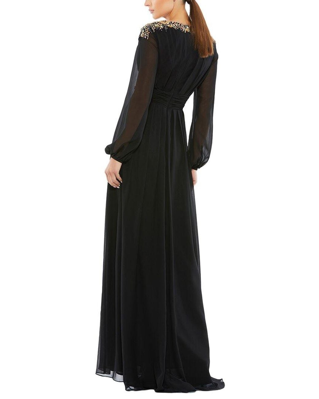 Mac Duggal Black Embellished Column Gown