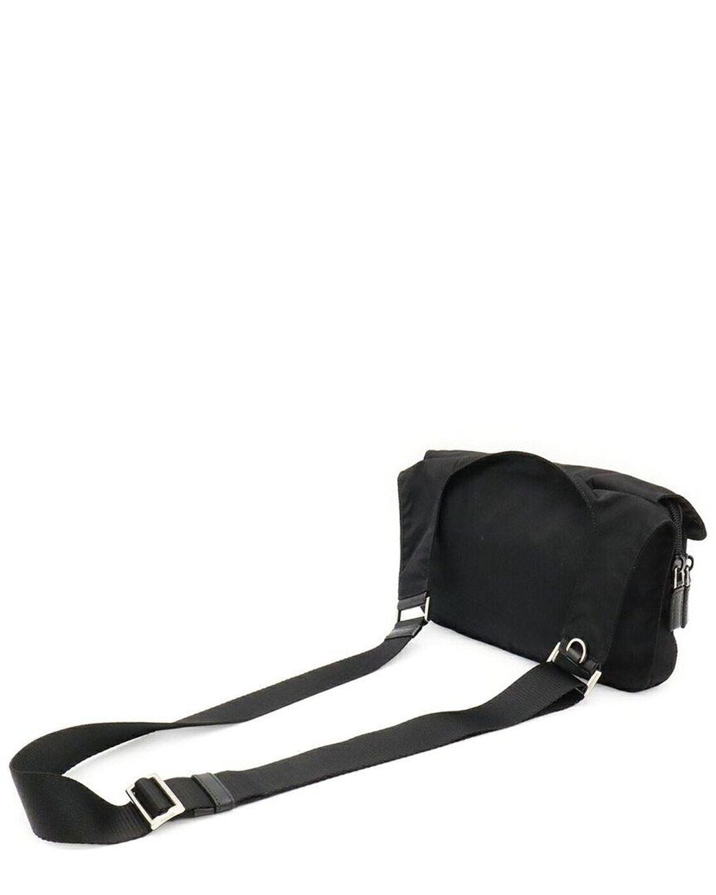 Prada Black Nylon Triangle Logo Crossbody (Authentic Pre-Loved)