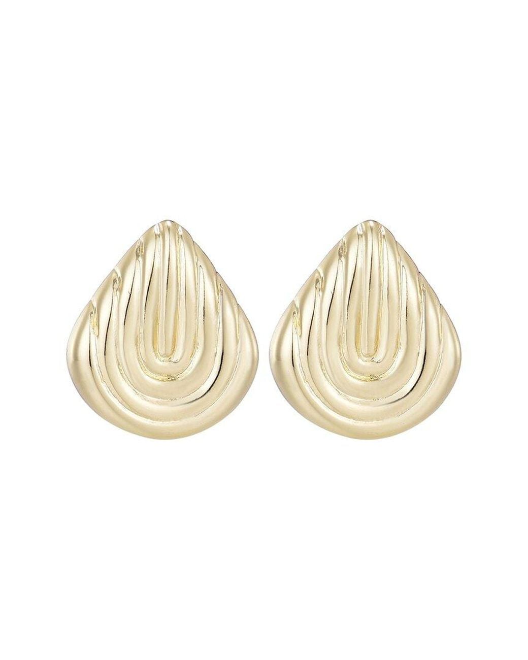 Adornia Natural 14K Plated Deco Stud Earrings