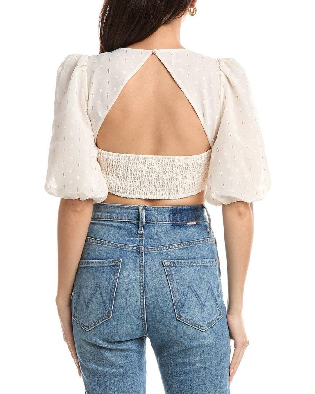 AFRM Blue Emily Ruffle Top