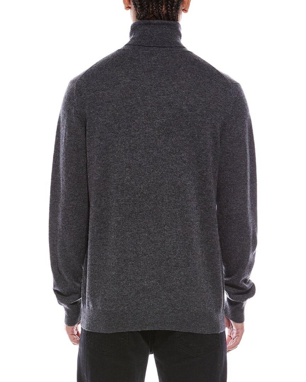 Brodie Cashmere Gray Classic Wool & Cashmere-Blend Turtleneck Sweater for men