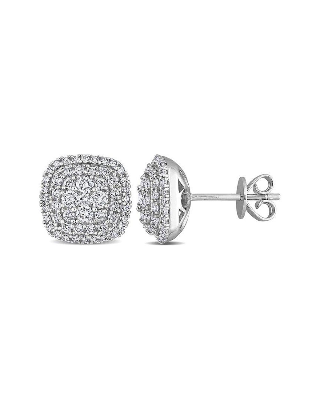 Rina Limor Metallic 14K 0.87 Ct. Tw. Diamond Halo Cluster Studs