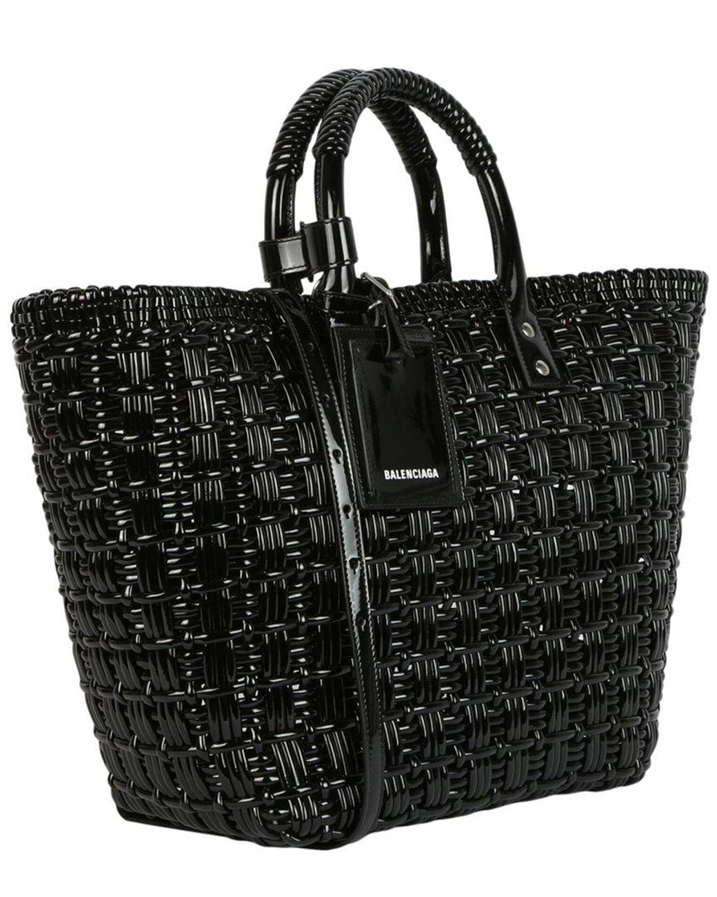 Balenciaga Black Bistro S Basket Leather Top Handle Bag