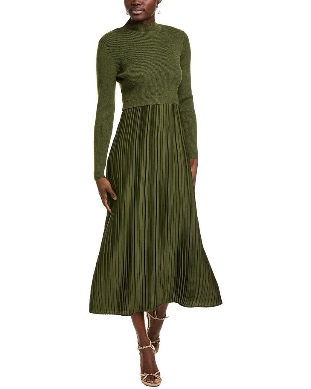 nanette lepore green dress Midi in _okendo:syndication_key:CL135868324
